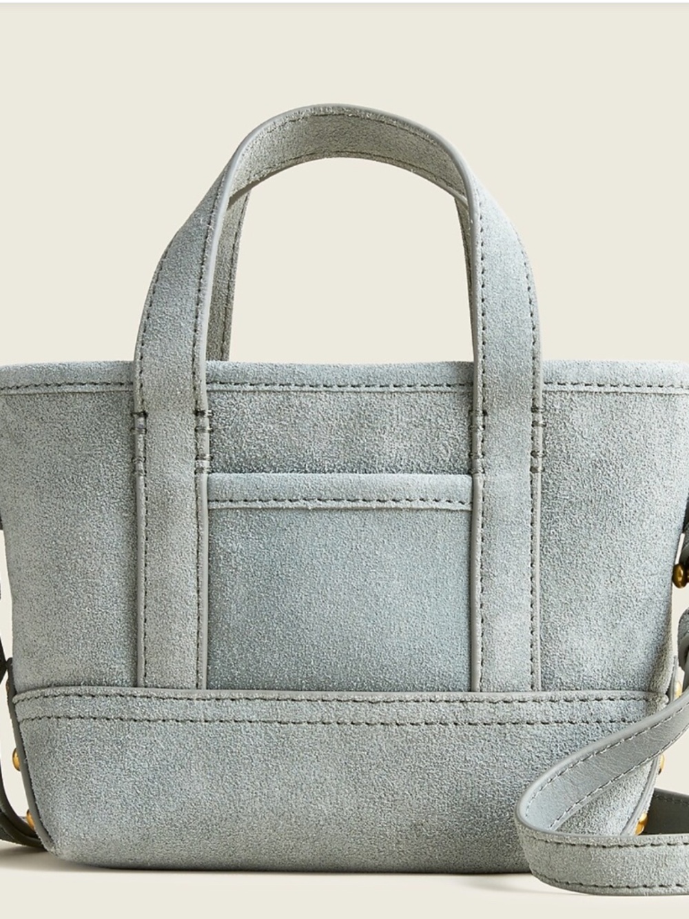 J.Crew Mini Montauk tote in suede Slate Green